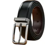 Men's Dress Belt Black Leather Belts for Jeans-black