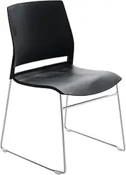 ZAWQFDZ Desk Chair, Stack Chair, Conference Training Chair, for Office Reception Negotiation Training Kitchen Living Dining Room(Black)