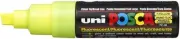 UNI POSCA PC-8K CHISEL TIP MARKER PEN- FLUORESCENT YELLOW (BOX OF 6)