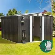 Livsip Garden Shed 2.57x2.05M Outdoor Storage Sheds Workshop Cabin Metal House