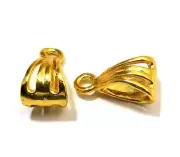 30 Pcs 12X6mm Bali Pendant Bail 18k Gold Plated Jewelry Making