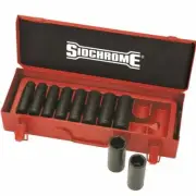 Sidchrome 1/2” Drive AF Long Impact Socket Set - 10 Piece ** Special Order **
