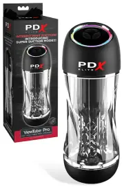 PDX ViewTube Pro See Through 9.1" Sucking & Vibrating Masturbator