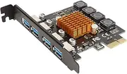 Dpofirs PCIE to USB 3.0 Expansion Card, 4 Port USB 3.0 Type C Expansion Card for XP 7 8 8.1 10 Linux, USB Card Compatible with PCIE x1 X4 X8 X16