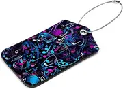 [YTYVAGT] Luggage Tags for Suitcases,Travel Tags for Luggage,Colorful Musical Background Notes,2-Pc