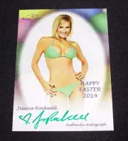 2014 Benchwarmer JESSICA ROCKWELL Happy Easter #3 Green Ink Autograph - Sexy