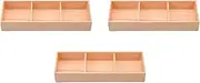 Set of 3, Azuchi Long Square 2-Tier Bento (Large), Lower Level [Shokado]