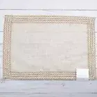 Rectangle Placemat Centerpiece 13x19 Linen Blend Jute Accents Beige