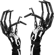 Halloween Articulated Fingers, 3D Printed Articulated Finger Extensions Fits All Finger Sizes, As Flexible as Your Own Fingers, Easy to Put on and Unload, The Best Halloween Gear (Black-Upgrade)