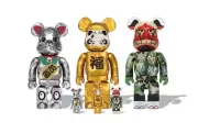 BE@RBRICK BAPE 2023 Shishimai & Silver Maneki Neko & Gold Daruma 400% 100% Set