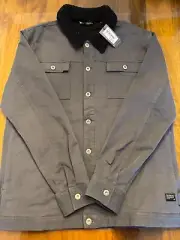 NWT MEN'S TRAVIS MATHEW CLOUD DENIM SHERPA JACKET, SIZE: M, COLOR: GRAY (M18)
