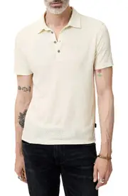 John Varvatos Alvaro Perforated Polo in China White at Nordstrom, Size Medium