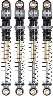 INJORA 51 mm Shock Absorber Double Barrel Damper with Long Suspension Travel for Axial AX24 SCX24 Upgrade 1/24 RC Crawler (Grey)