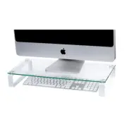 Esselte 60cm Glass Computer Monitor Desktop/PC Riser/Holder Stand Clear/White
