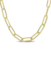 18K Over Italian Silver Paperclip Chain Necklace