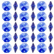 K9 Crystal Octagon Beads 2 Holes 100 Pack 14mm Chandelier Prisms, Dark Blue