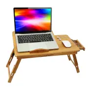 New Bamboo Laptop Bed Tray with Foldable Legs & Adjustable Tilt