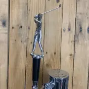Golf Trophy Beer Keg TAP HANDLE Vtg Silver Metal Trophy Caddyshack Golfing XP