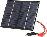 1.5W/12V Solar Charger with Alligator Clip Compact Polycrystalline Solar Panel for Garden/Traffic/Emergency Light Solar Pump Adve Sement Toys Black