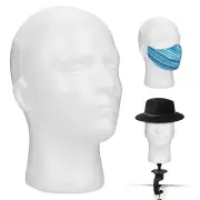Male Mannequin Styrofoam Foam Manikin Head Model Hat Glasses Wig