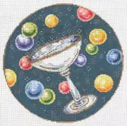 Needlepoint Handpainted Sandra Gilmore Bubbles 6"