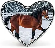 [RTFGHJS] Lightweight Durable Metal 2 Polar Bears Lapel Pin, Round Fashion Heart Badge for Shirts, Jackets, Hats