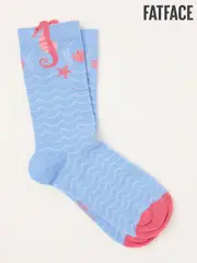 FatFace Blue Seahorse Socks (AC5384) | $17