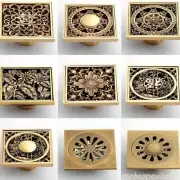 Anti-Rust Floor Drain Brass Shower Grate Bath Deodorant Square Tile Insert