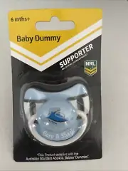 NRL Cronulla Sutherland Sharks Baby Dummy Pacifier Born A Shark- Jersey Football