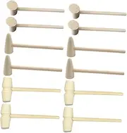 HANABASS 15Pcs Mini Wooden Hammers for Lightweight Natural Mallets Safe and Odorless DIY Tools for Creative Play and Cake Decorating