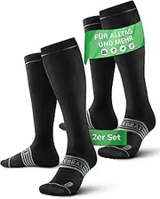 ZEBRAX® Compression Stockings for Men and Women [Size 35-47] to Promote Performance, Padded Support Stockings for Painless Jogging and Much More, Breathable Compression Stockings for Men, Set of 2, 2