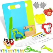 28-Piece Children's Knife Set and Bread Cutter Set, Cookie Cutter for Biscuits, Fruit, Sandwiches and Vegetables, Children's Knife for Cutting