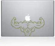 The Decal Guru Body Builder Decal Vinyl Sticker, 15" MacBook Pro- Gold