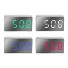 Mirrored LED Digital Alarm Clock 12/24 hours Time Large Number Table Clocks