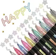 Double Line Outline Pen Markers 12 Colors Magic Shimmer Paint Pens