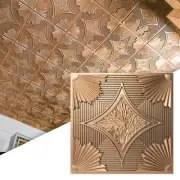 Art3d 12-Pack Drop Ceiling Tiles 24x24 in,3D PVC Wainscoting Panels in Bronze