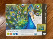 Paintworks® Dimensions Peacock Kit & Frame Paint-by-Number Kit 73-91477 - NEW