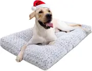 Washable Dog Bed Deluxe Plush Dog Crate Beds Comfy Kennel Pad Anti-Slip Pet Slee