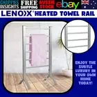 Lenoxx Aluminium Heated Towel Rail Rack Bathroom Silver Free Standing IXP4