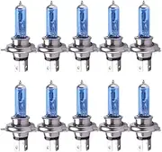 10pcs H4 55W 12V 5000K Super White Fog Lights Halogen Bulb High Power Car Headlight Lamp Car Light Source Parking Head Auto