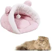 Beautiful Cat Cushion Cotton Plush Warm Dog Beds Large Bite Resistant Non Slip Semi Closed House Dog Cushion Machine Washable for Dogs Cats Rabbits Other Animals L (Size : M)
