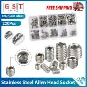 220Pcs Stainless Steel Allen Head Socket Set Grub Screws Assortment Kit AU NEW