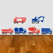 Wall Stickers custom colour large construction cars vinyl decal decor Nursery