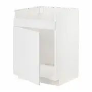 METOD base cab f HAVSEN single bowl sink, white/Stensund white, 60x60x80 cm