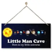 Little Man Cave Sign, Outer Space Nursery Decor, Astronaut Decor, Toddler Boy...