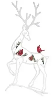 Melrose 19.5" Country Cabin Rustic Reindeer Cardinals Christmas Table Decor