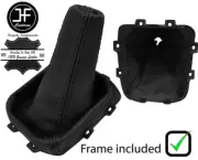 BLACK STITCH LEATHER GEAR BOOT+PLASTIC FRAME FOR MITSUBISHI FUSO CANTER 12-17