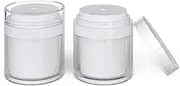 2 Pack 30ml Airless Pump Jar, Thicken Empty Moisturizer Container, Portable Travel Containers for Toiletries, Airless Pump Bottles for Face Makeup Lotion Moisturizer Creams