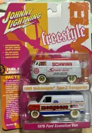 J/L White Lightning SCHWINN & MONGOOSE Set*65 VW Van & 76 Ford Econoline*1/64BMX