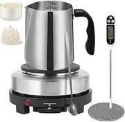 Wax Melter for Candle Making, Electric Wax Melter with Electric Hot Plate, 900ml Stainless Steel Cup, Thermometer, potholder, Spoon, Anti-Scald Handle, Wax Melting Pot for Candle Making